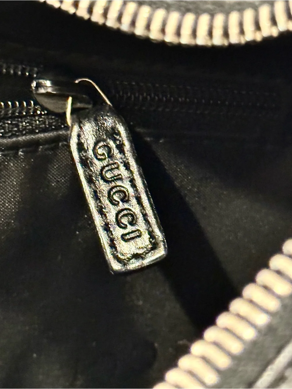 Vintage Gucci Black Leather Hobo Shoulder Bag